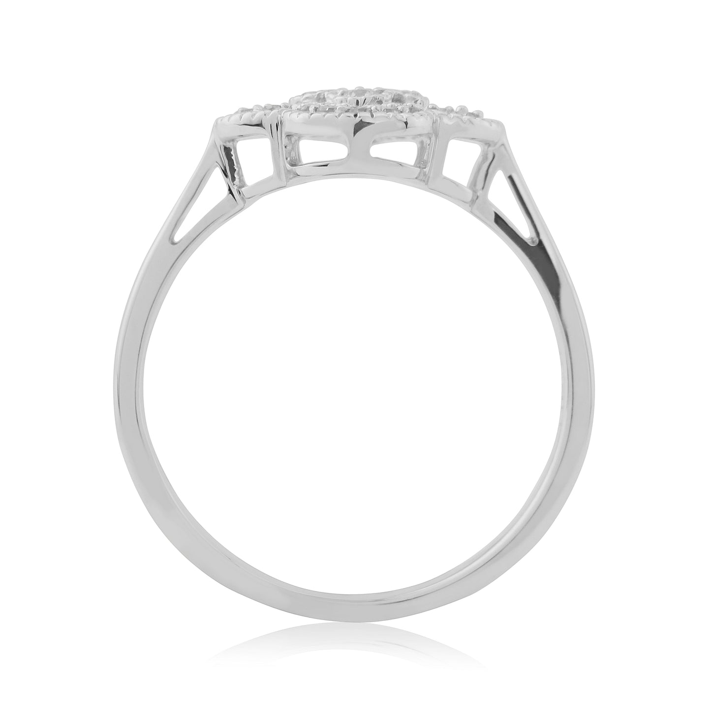 9ct White Gold Cluster Diamond Ring
