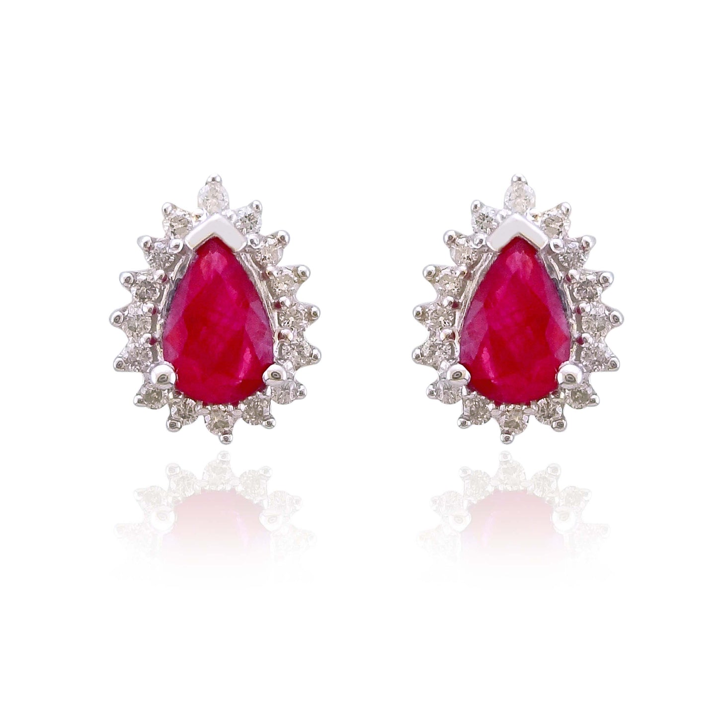 9ct Ruby & Diamond Earrings