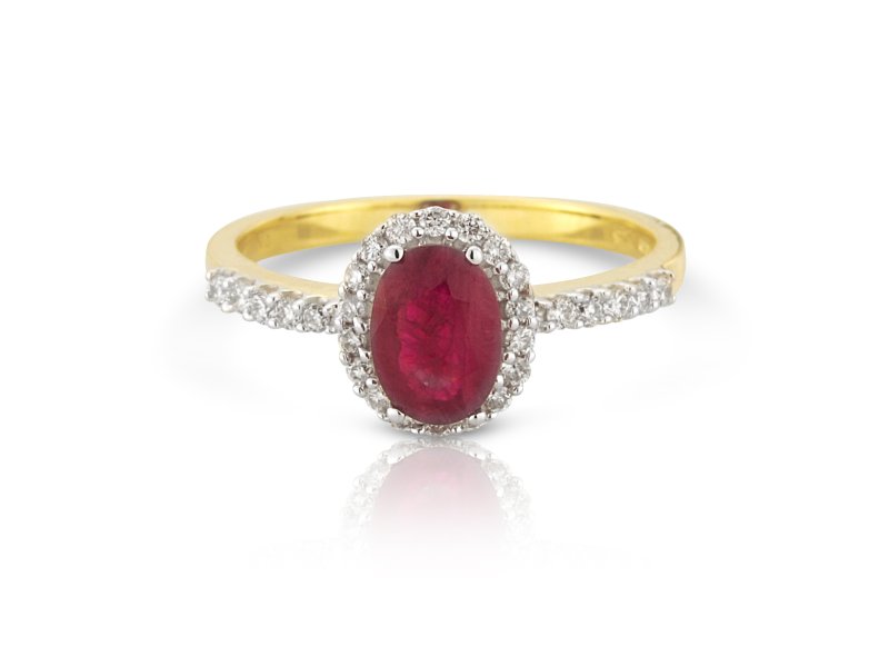 9ct Ruby and Diamond Ring - YG