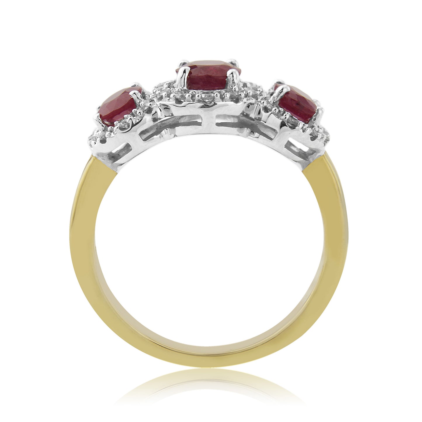 9ct Ruby & Diamond Cluster Ring