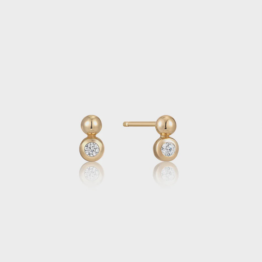 ANIA HAIE Gold Orb Sparkle Stud Earrings E045-01G-CZ
