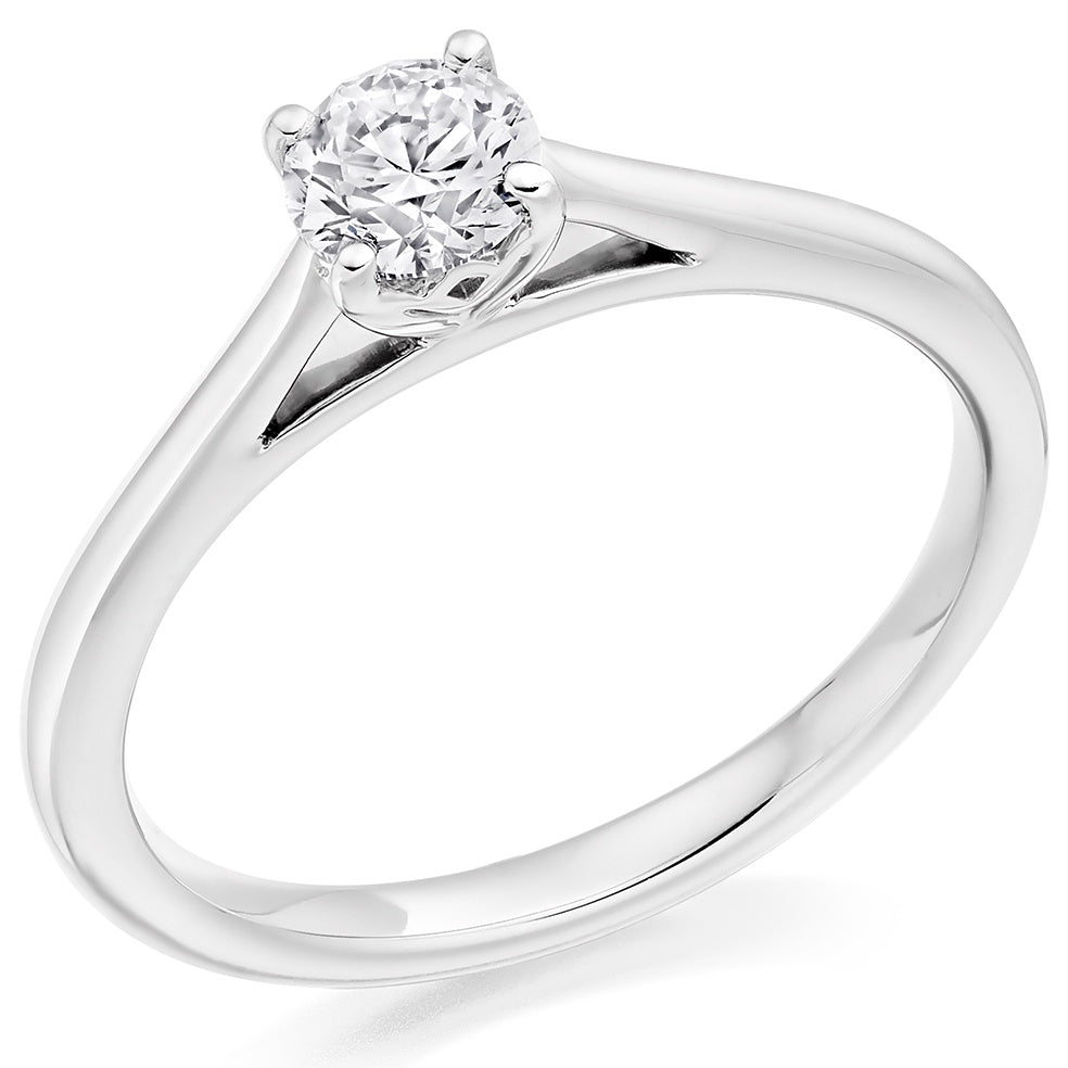 Platinum Solitaire Diamond Ring F SI1 0.40ct