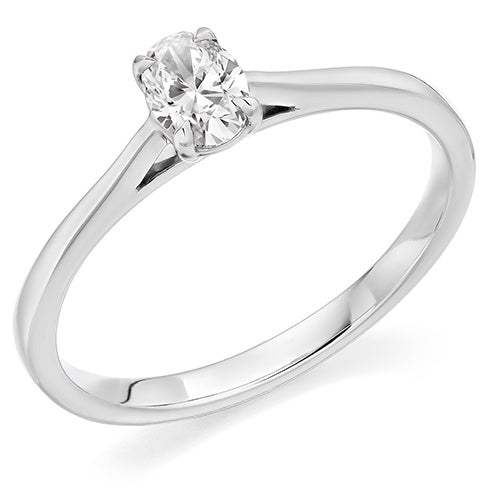 Platinum Oval Cut Diamond Solitaire 0.31ct