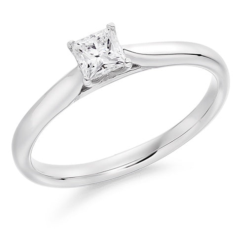 Platinum Solitaire Diamond Ring 0.30ct F VS1 - Princess Cut