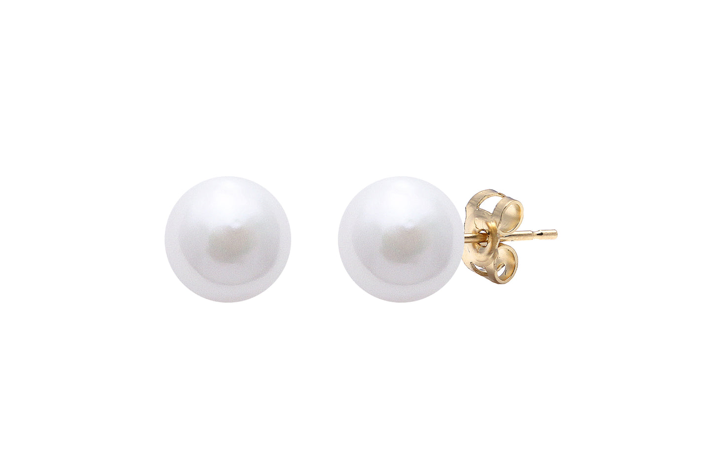 White Cultured Akoya Stud Earrings 7.5-8mm 9ct Yellow Gold ESCPYG7.5W