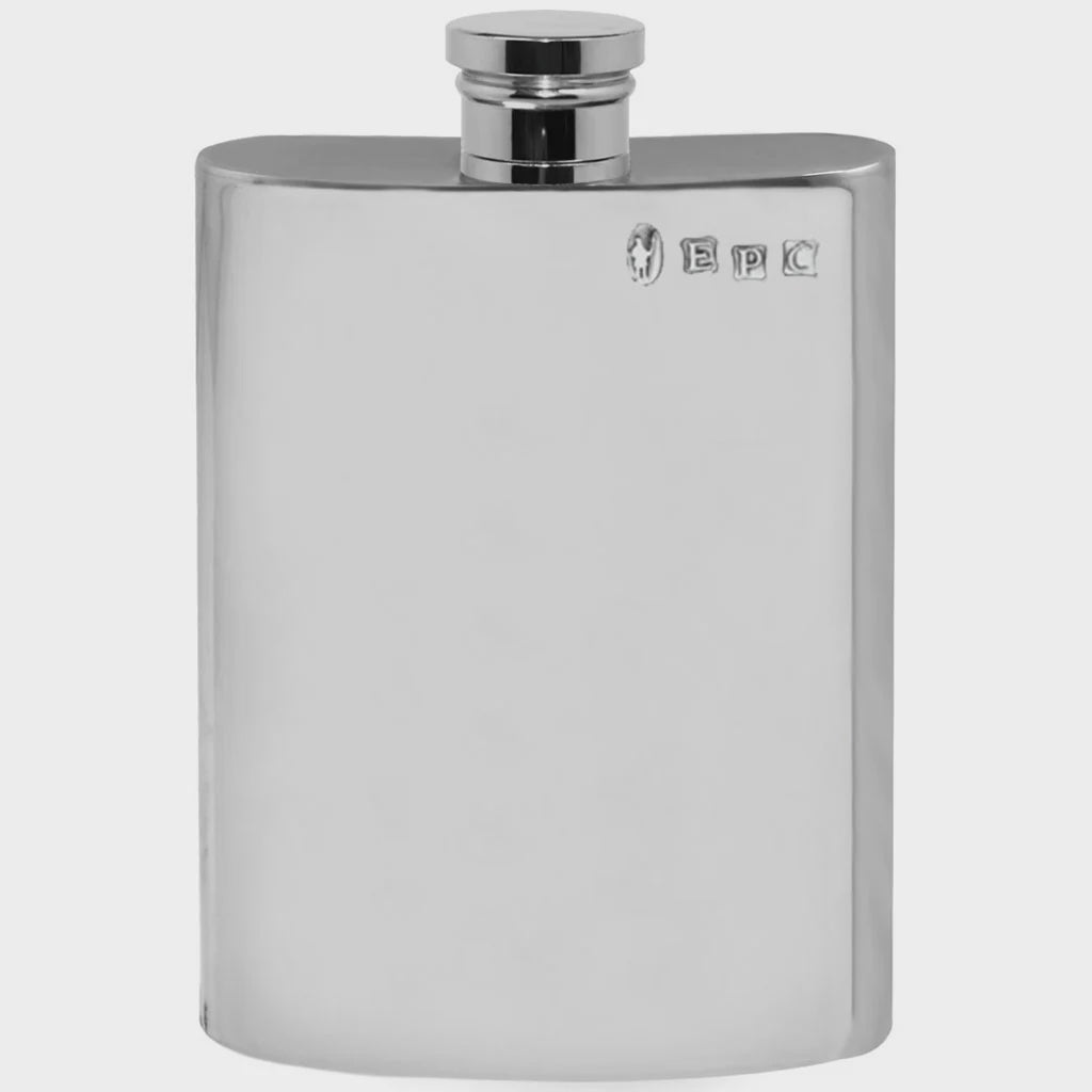 4oz Plain Pewter Hip Flask With Hinged Captive Top SF434CT