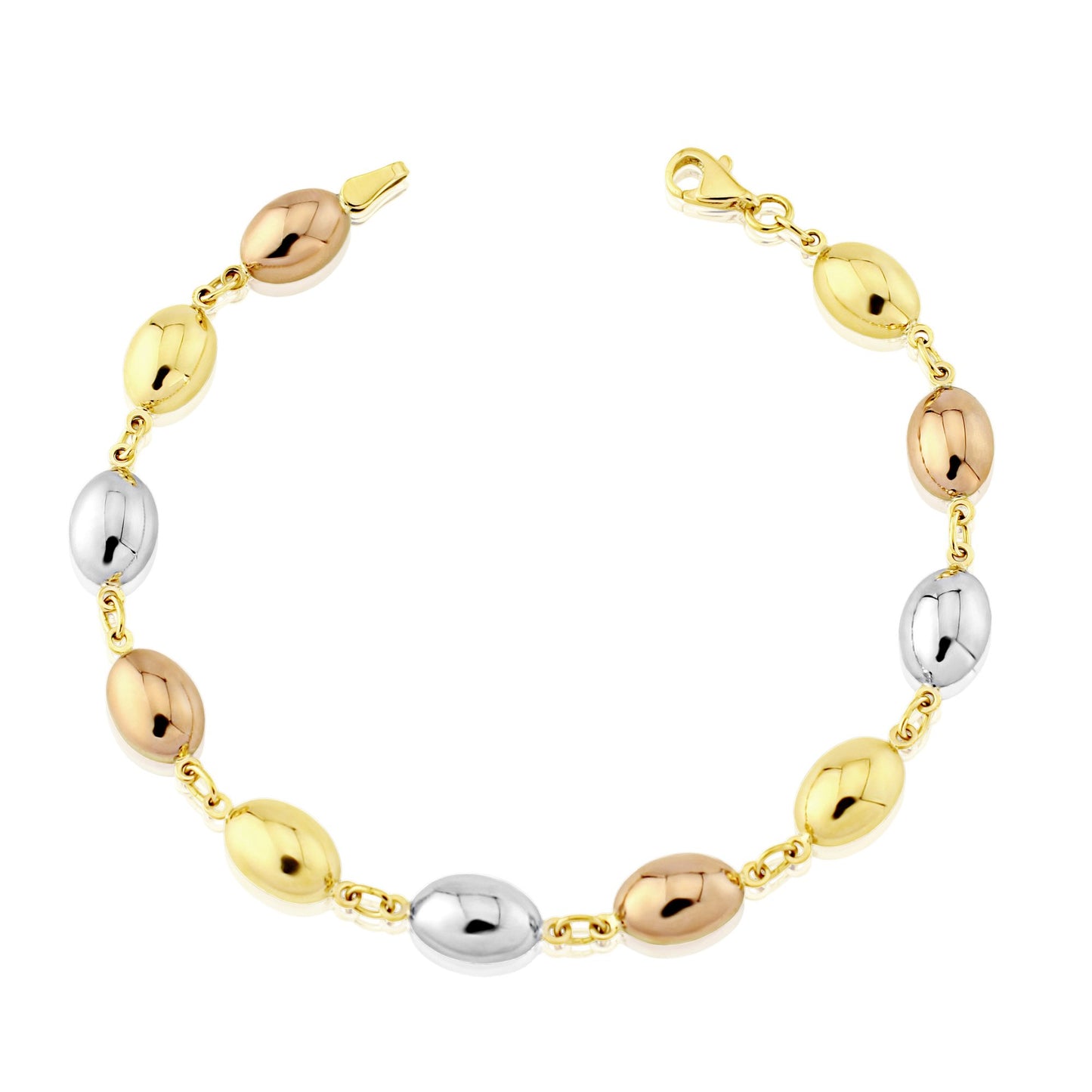 9ct Gold Three Colour Bracelet