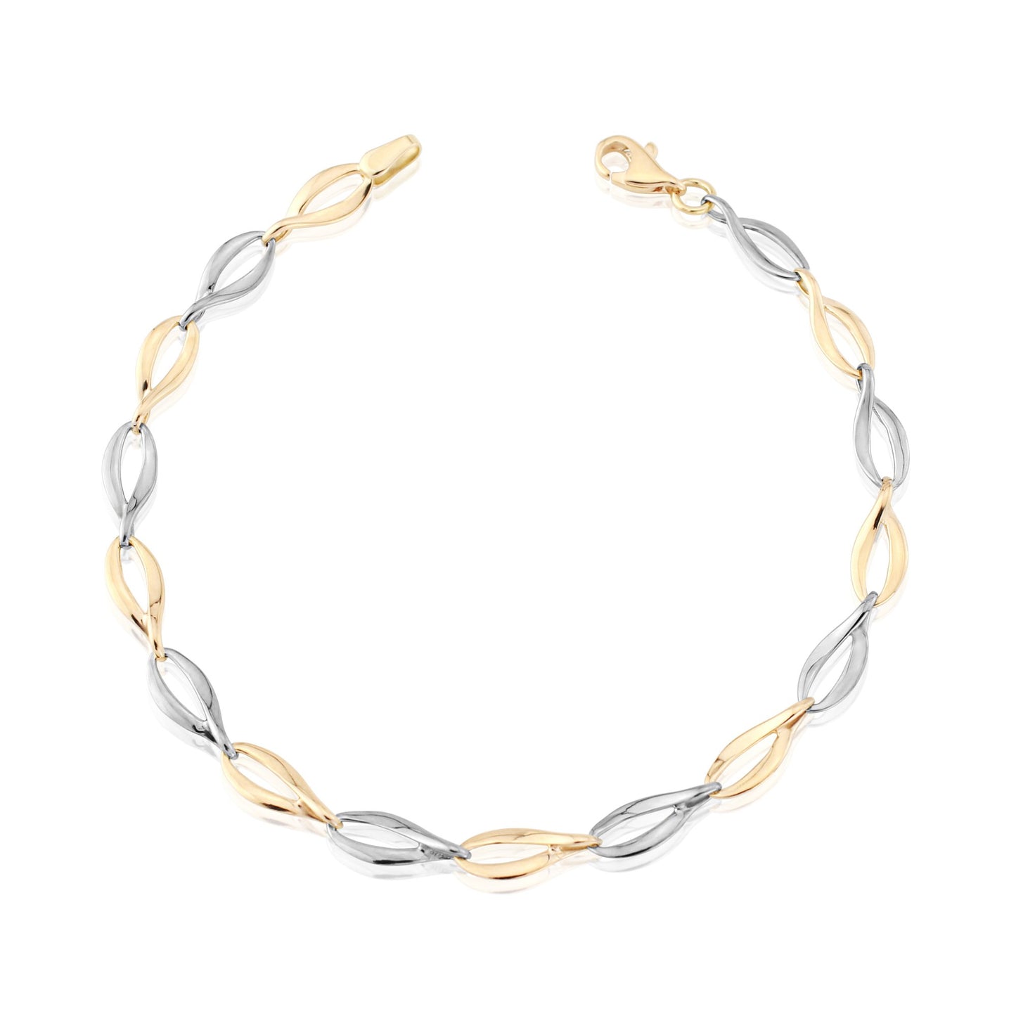 9ct Gold Rose & White Bracelet