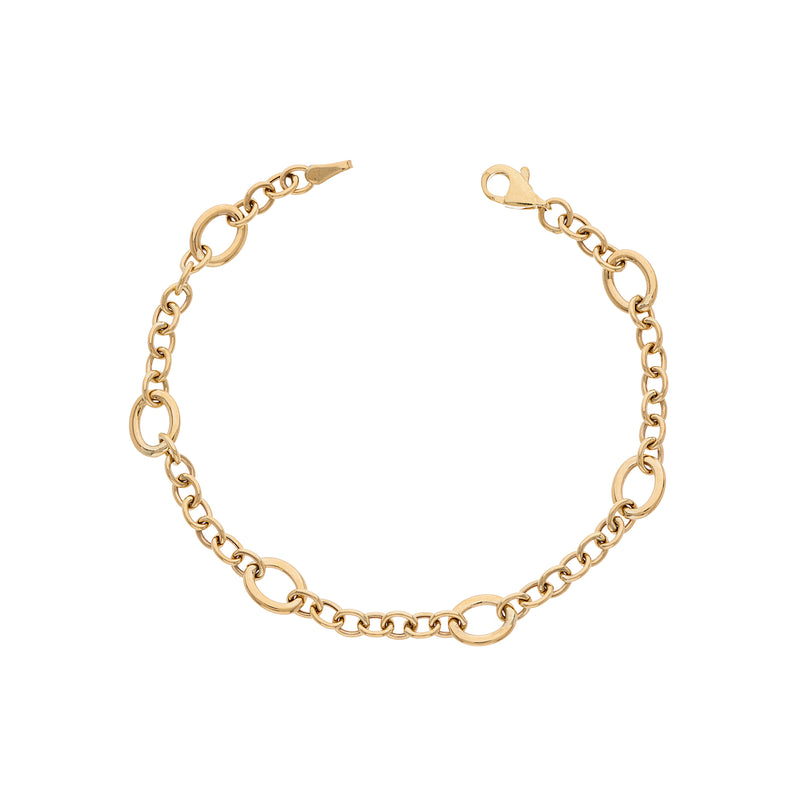 9ct Gold Link Bracelet - Oval - GBR88