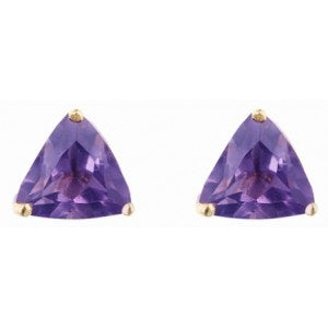 9ct Gold Amethyst 5mm Claw Set Stud Earrings GE1113AM
