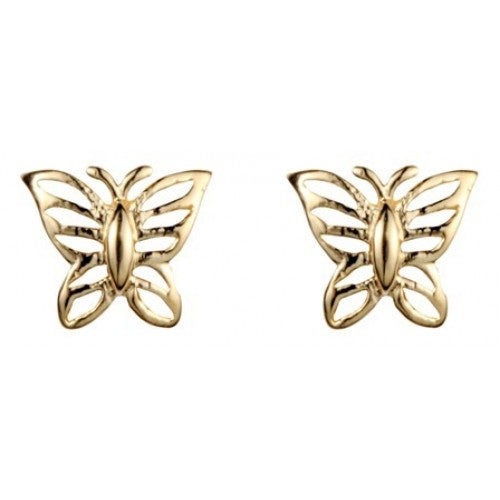 9ct Yellow Gold Open Butterfly Stud Earrings