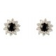 9ct Gold Sapphire & CZ Cluster Earrings