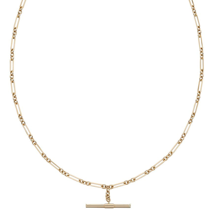 9ct Yellow Gold T-Bar Chain Necklace GN354