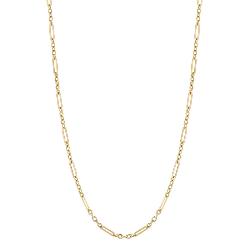 9ct Yellow Gold Elongated Link Necklace
