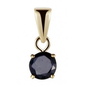 9ct Gold Sapphire Round Claw Set 5mm Pendant GP1131SA
