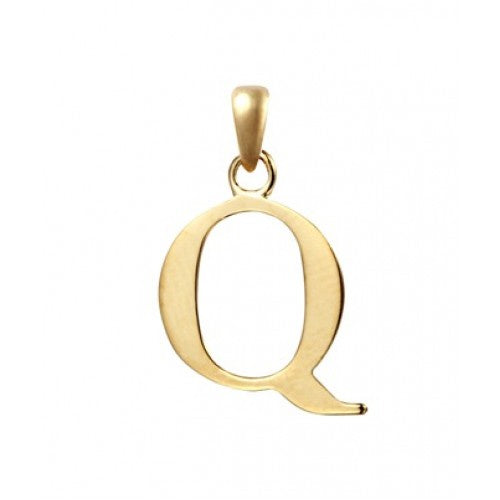 9ct Yellow Gold Initial Q Pendant