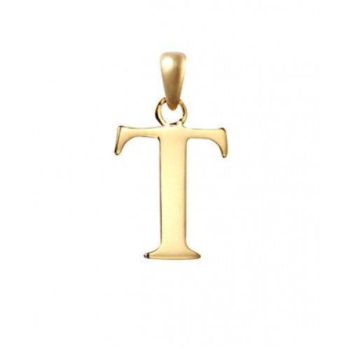 9ct Yellow Gold Initial T Pendant