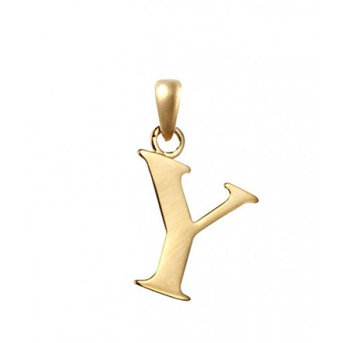 9ct Yellow Gold Initial Y Pendant