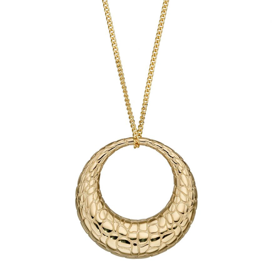 9ct yellow gold Snake Skin Open Pendant