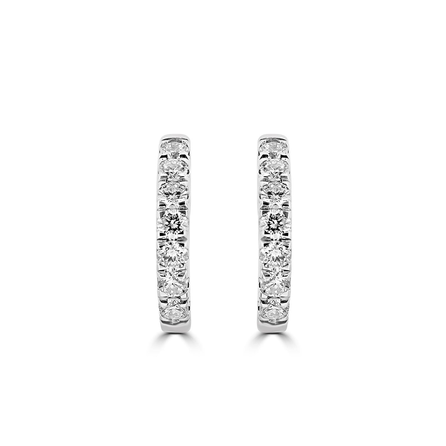 18ct White Gold Diamond Hoop Earrings 0.30ct