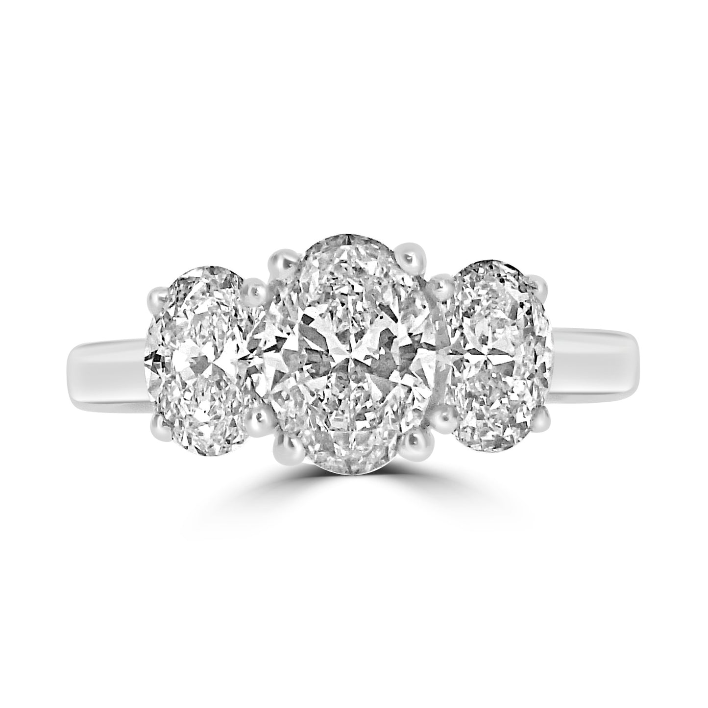 Platinum Oval Cut Diamond Trilogy Ring 2.00ct - D/SI1 - RN9536