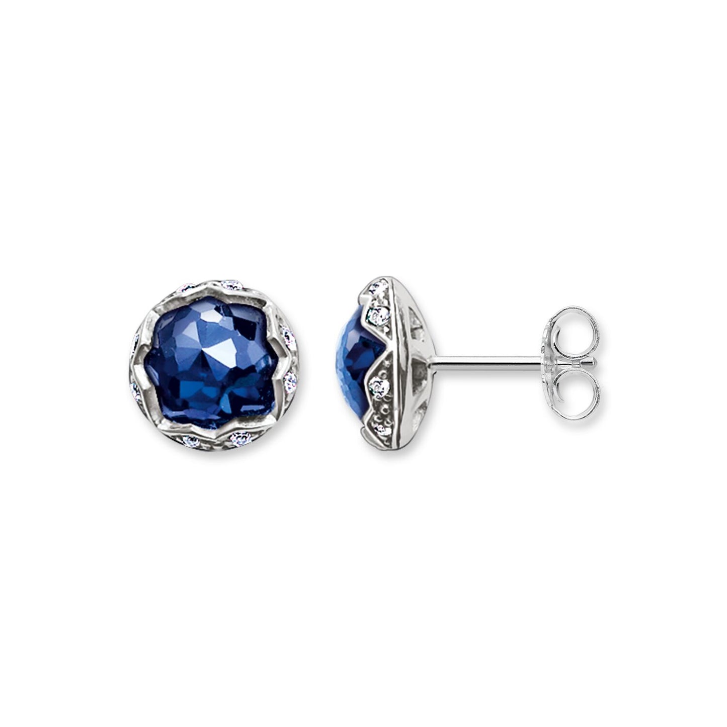 Thomas Sabo Silver Blue Cubic Zirconia Round Studs H1828-640-1