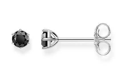 Thomas Sabo Silver Black Stone Stud Earrings H1964-051-11