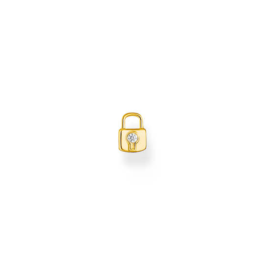 Thomas Sabo Gold Plated Padlock Single EarRing H2219-414-14