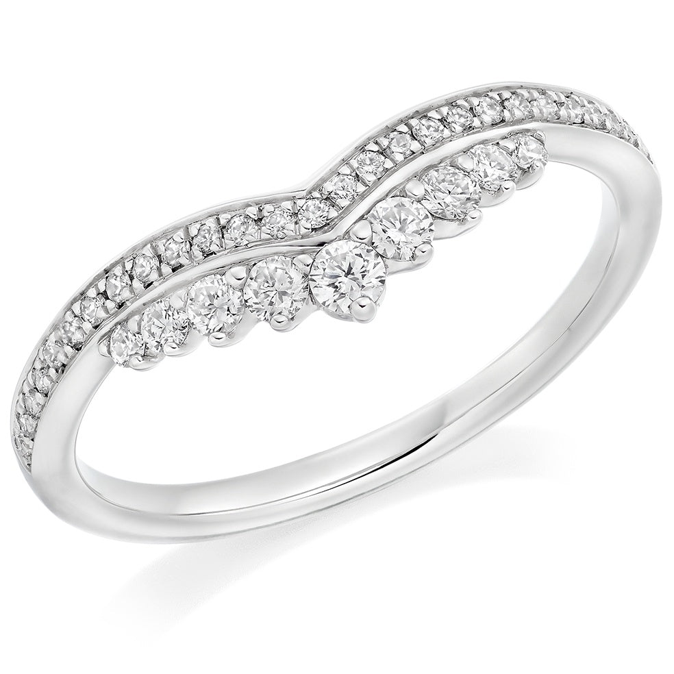 Platinum Half Eternity Shaped Diamond Band 0.30ct