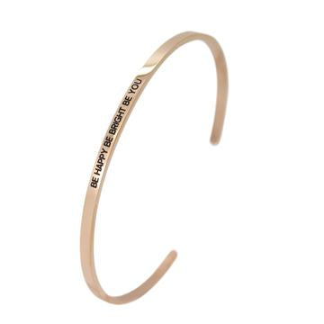 Rose Be Happy Be Bright Be You Bangle