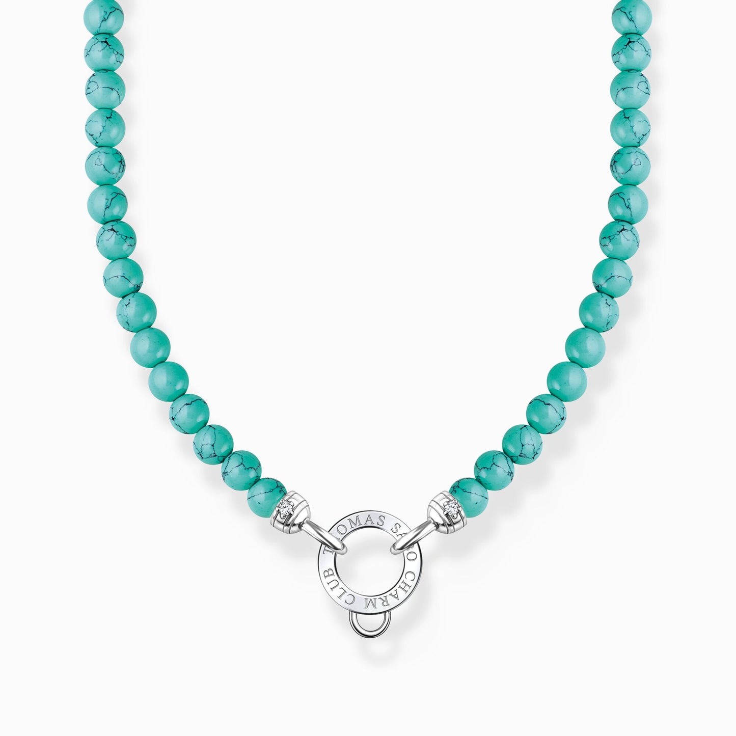 Thomas Sabo Charm necklace with turquoise beads silver KE2187-405-17-L45v