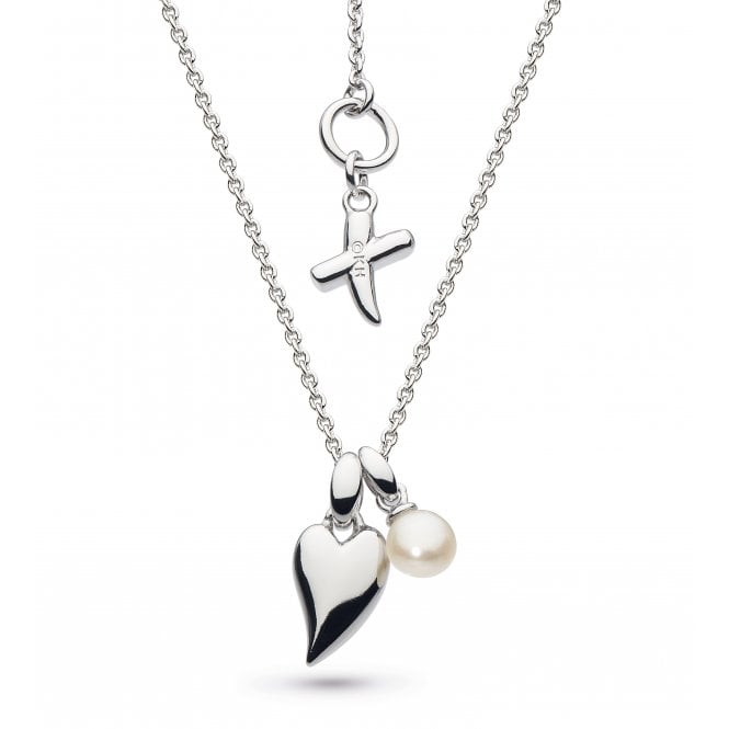 Kit Heath Desire Kiss Crush Mini Heart Freshwater Pearl Droplet 17 Necklace 90PJFP028