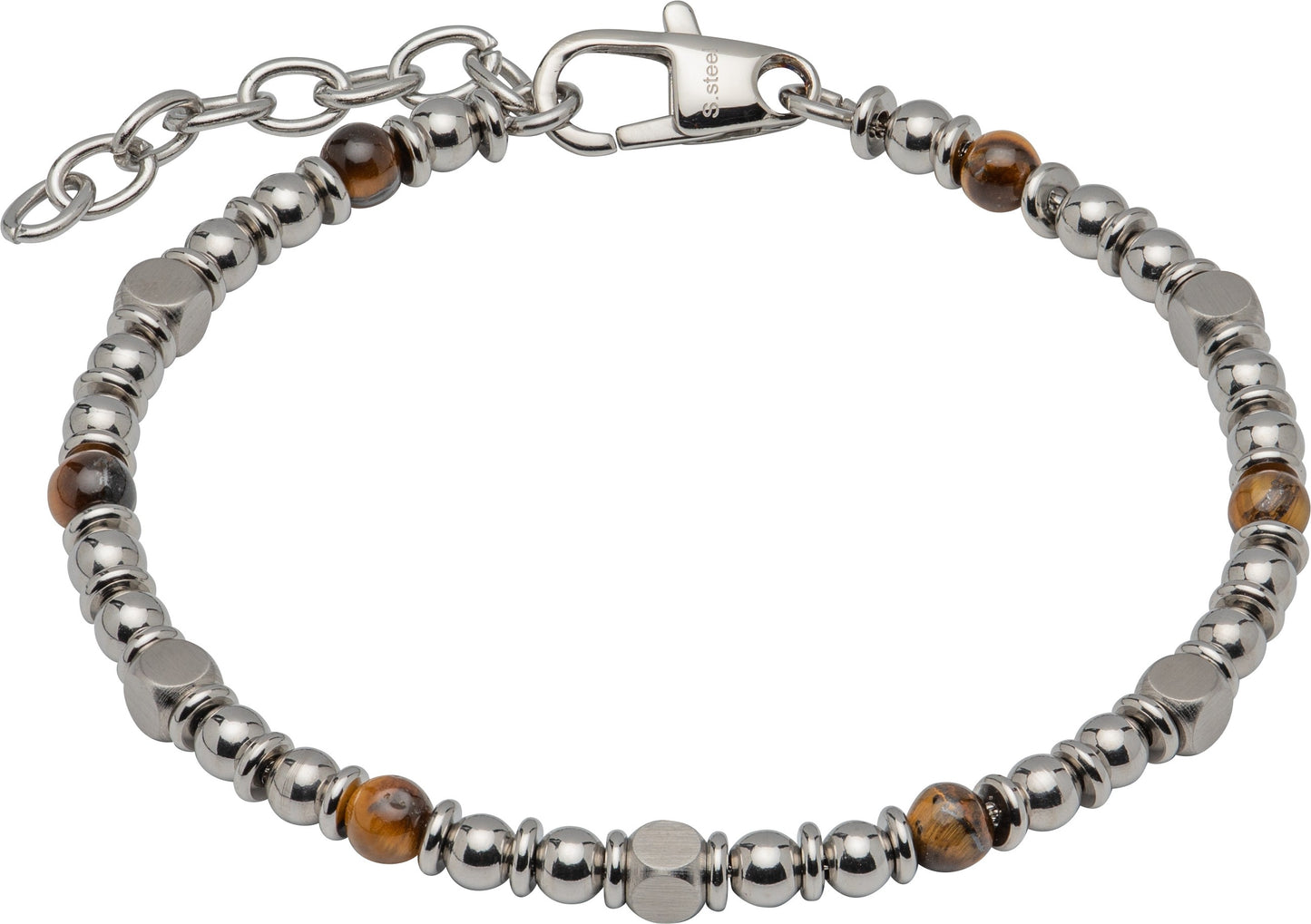 Unique & Co Stainless Steal Tigers Eye bracelet 21cm LAB-181/21cm
