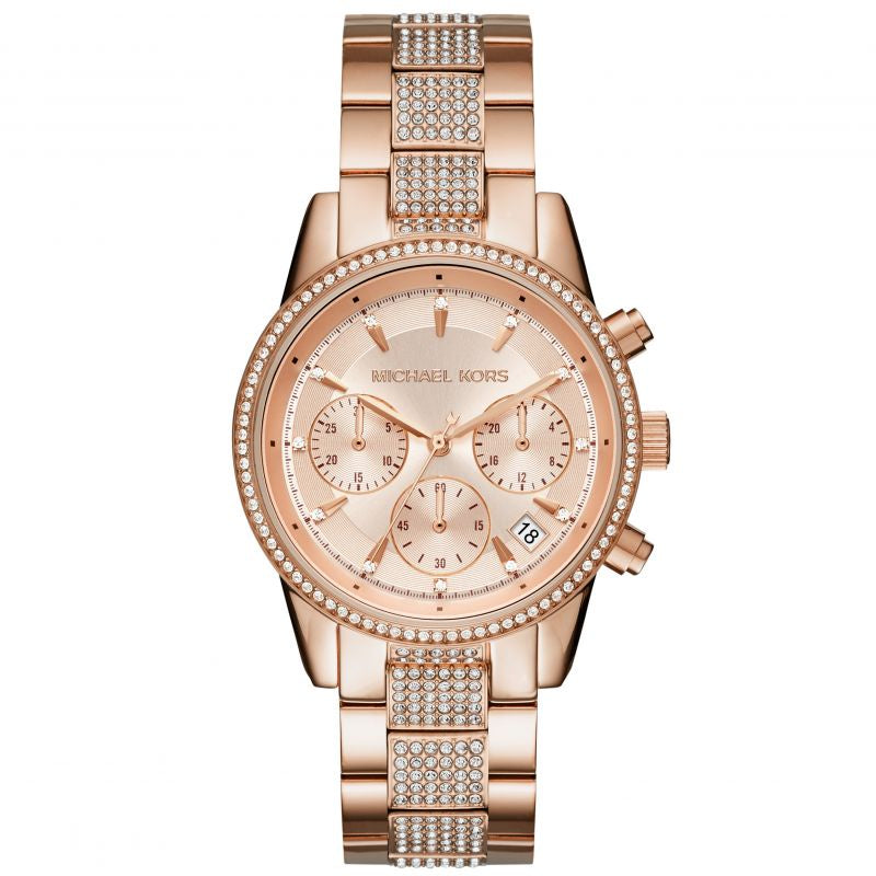 Michael Kors Bryant Rose Gold Tone Chronograph Ladies Watch MK6485