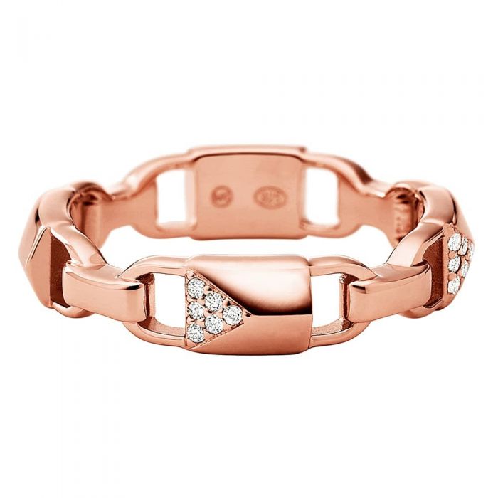 Michael Kors Mercer 14ct Rose Gold Plated Pavé Padlock Band MKC1024AN791