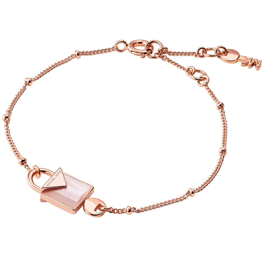 Michael Kors 14ct Rose Gold Plated Rose Quartz Bracelet MKC1041AB791