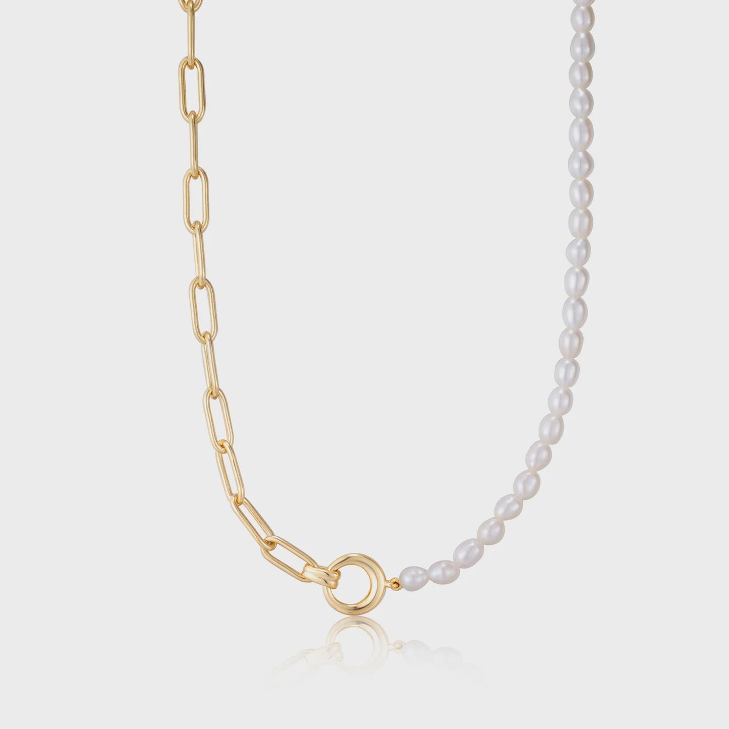ANIA HAIE Gold Pearl Chunky Link Chain Necklace N043-01G