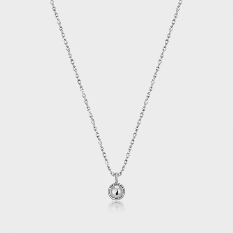ANIA HAIE Silver Orb Drop Pendant Necklace N045-01H