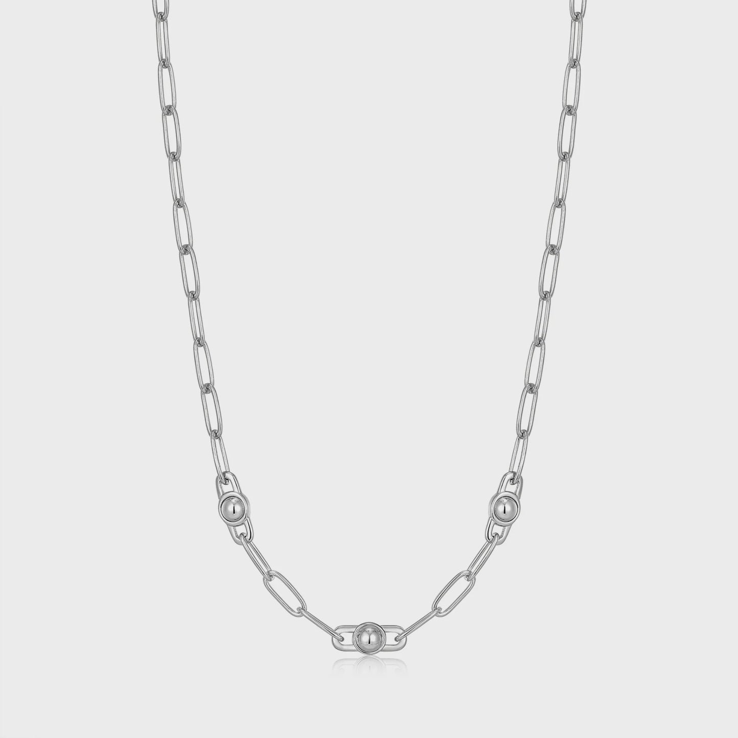 ANIA HAIE Silver Orb Link Chunky Chain Necklace N045-04H