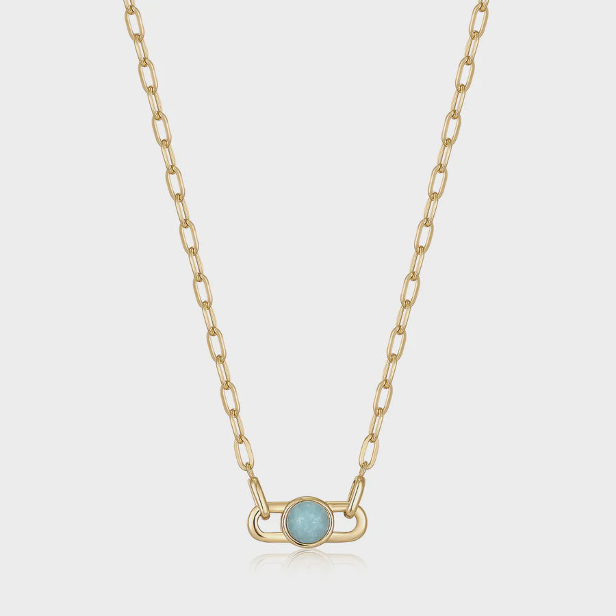 ANIA HAIE Gold Orb Amazonite Link Necklace N045-05G-AM