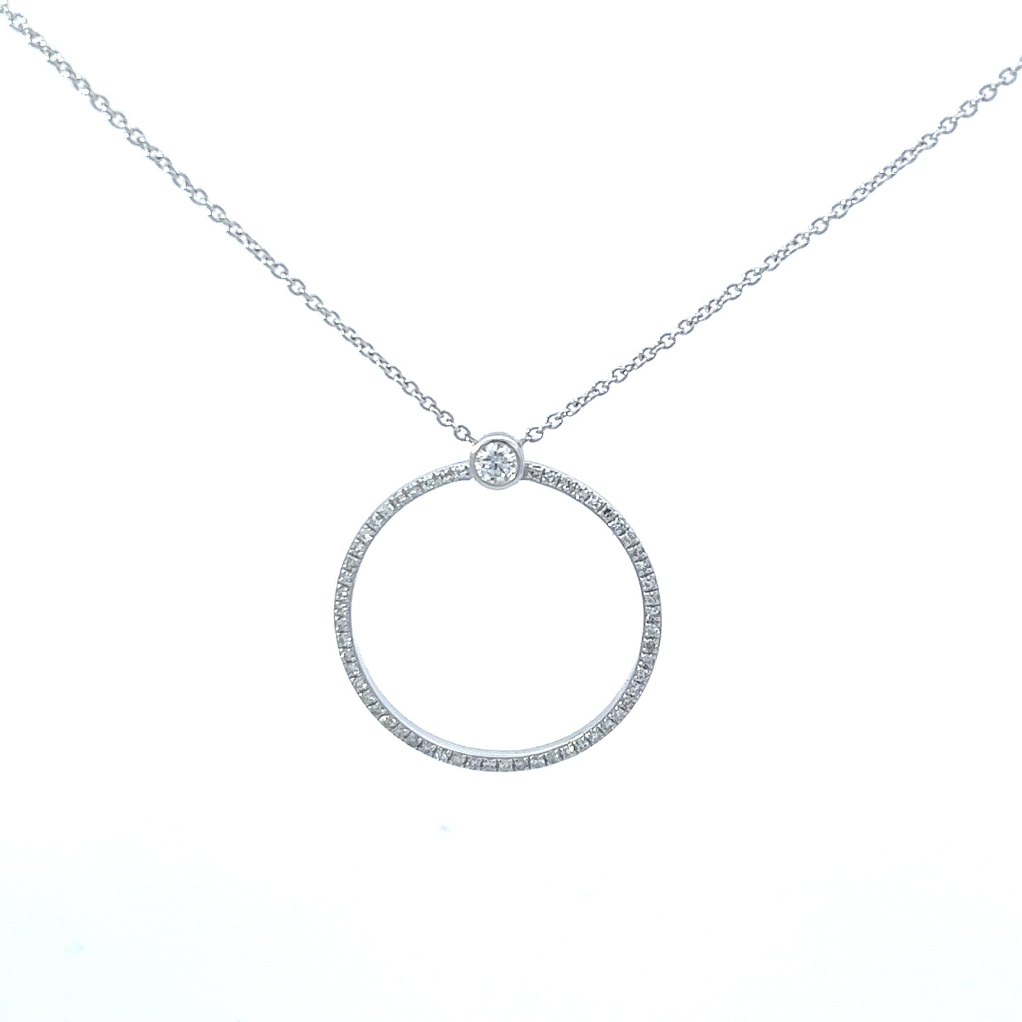 Amore 9ct Gold Diamond Circle Pendant