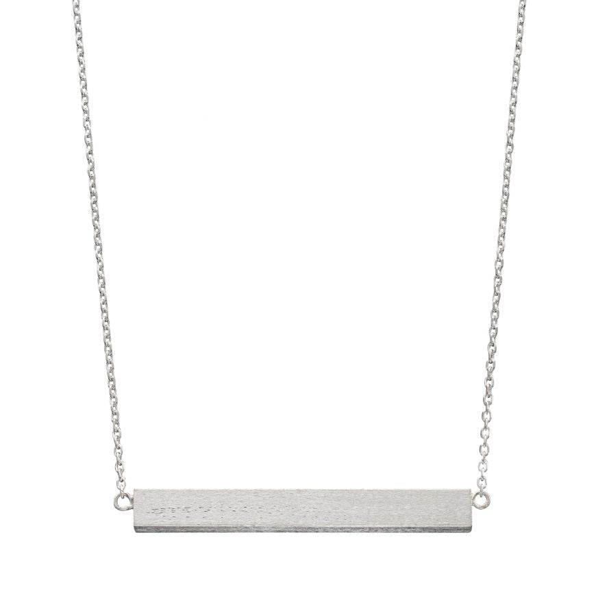 Satin Finish Horizontal Engravable Bar Necklace N4426