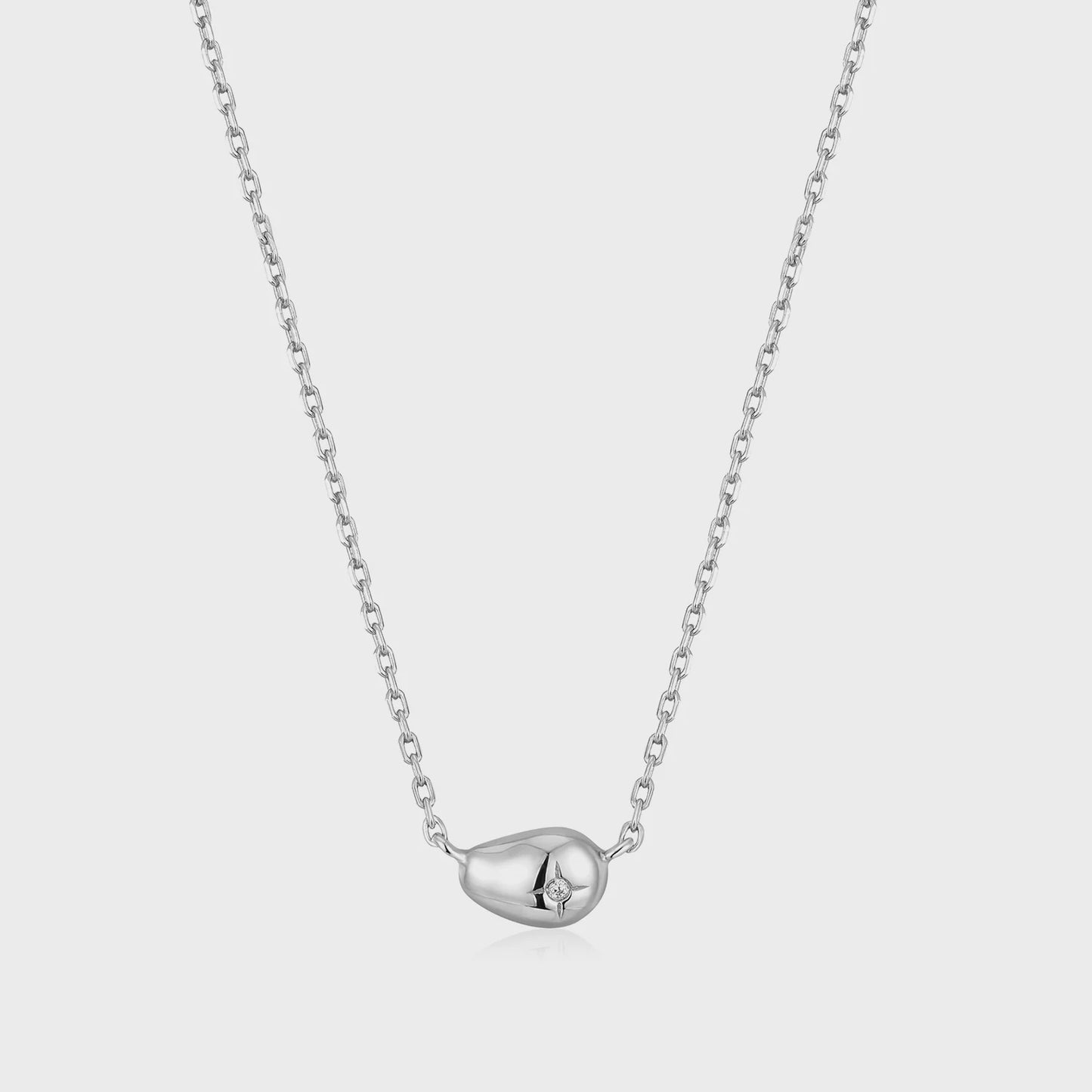 ANIA HAIE Silver Pebble Sparkle Necklace N043-04H