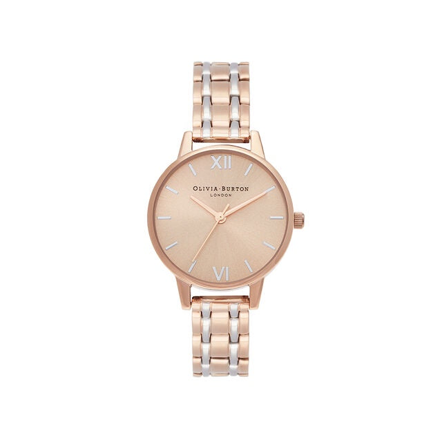 Olivia Burton Pale rose gold & Silver Watch OB16EN02