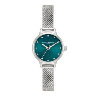 Olivia Burton S/S Mesh Strap Blue Dial Watch OB16MN13