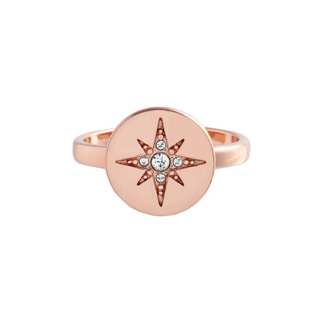 Olivia Burton Rose Gold Tone North Star Ring OBJ16CLR18