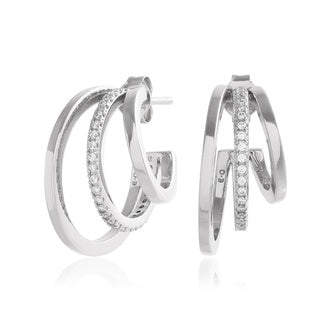 Olivia Burton Silver Tone Multi Hoop Earrings OBJCOE246