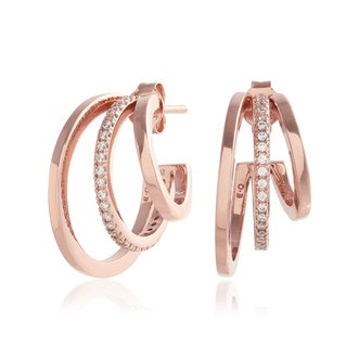 Olivia Burton Rose Tone Multi Hoop Earrings OBJCOE248