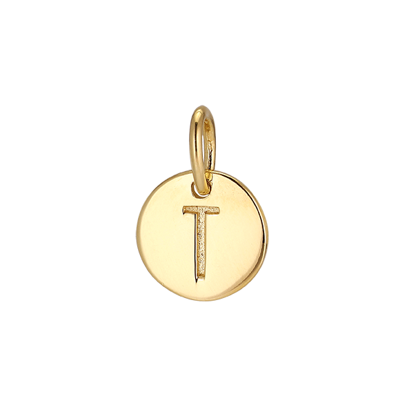 T' Yellow Gold Plated Pendant