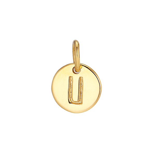 U' Yellow Gold Plated Pendant